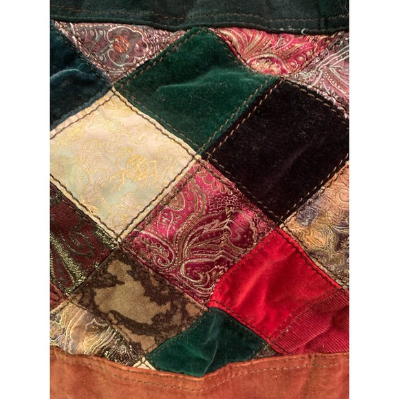 Lucky Brand Y2K Patchwork Velour/Plush/Tapestry Paisleys Hobo Shoulder Bag — H - Picture 2 of 12